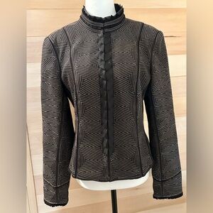 Peter Nygard collection, size 10 form fit blazer with hook and eyes for closure